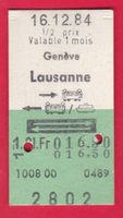 KARTON BILLETT, GENÈVE-LAUSANNE, 1.KLASSE, RETOUR, HALBTAX
