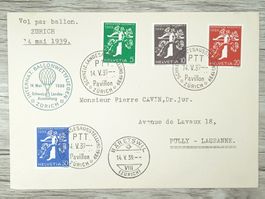 TR10 Enveloppe + Timbre Suisse 1939