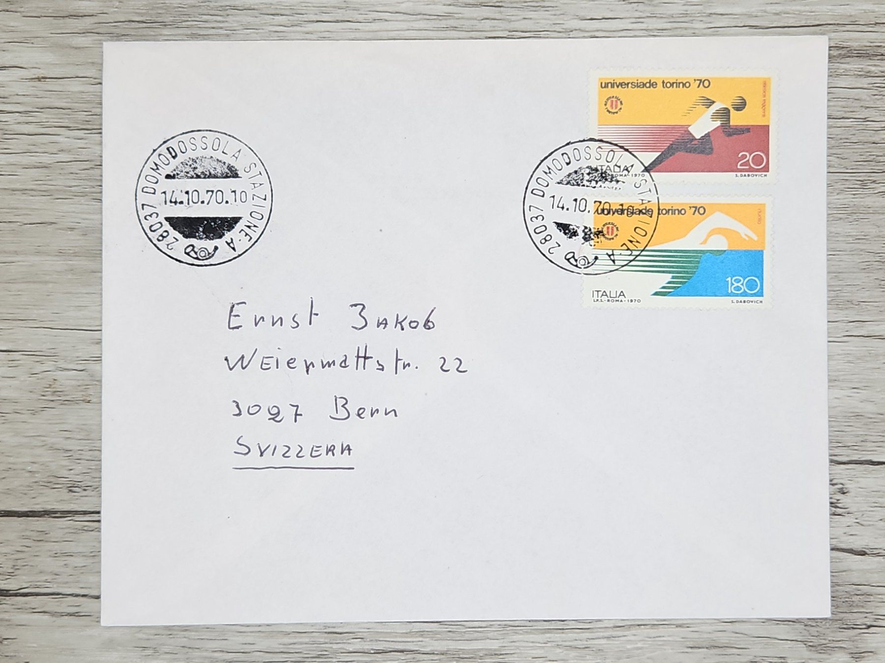Alle Briefmarken: CL17 Enveloppe + Timbre Italie 1970 – Gebraucht aus Cousset von Patrick_Collections