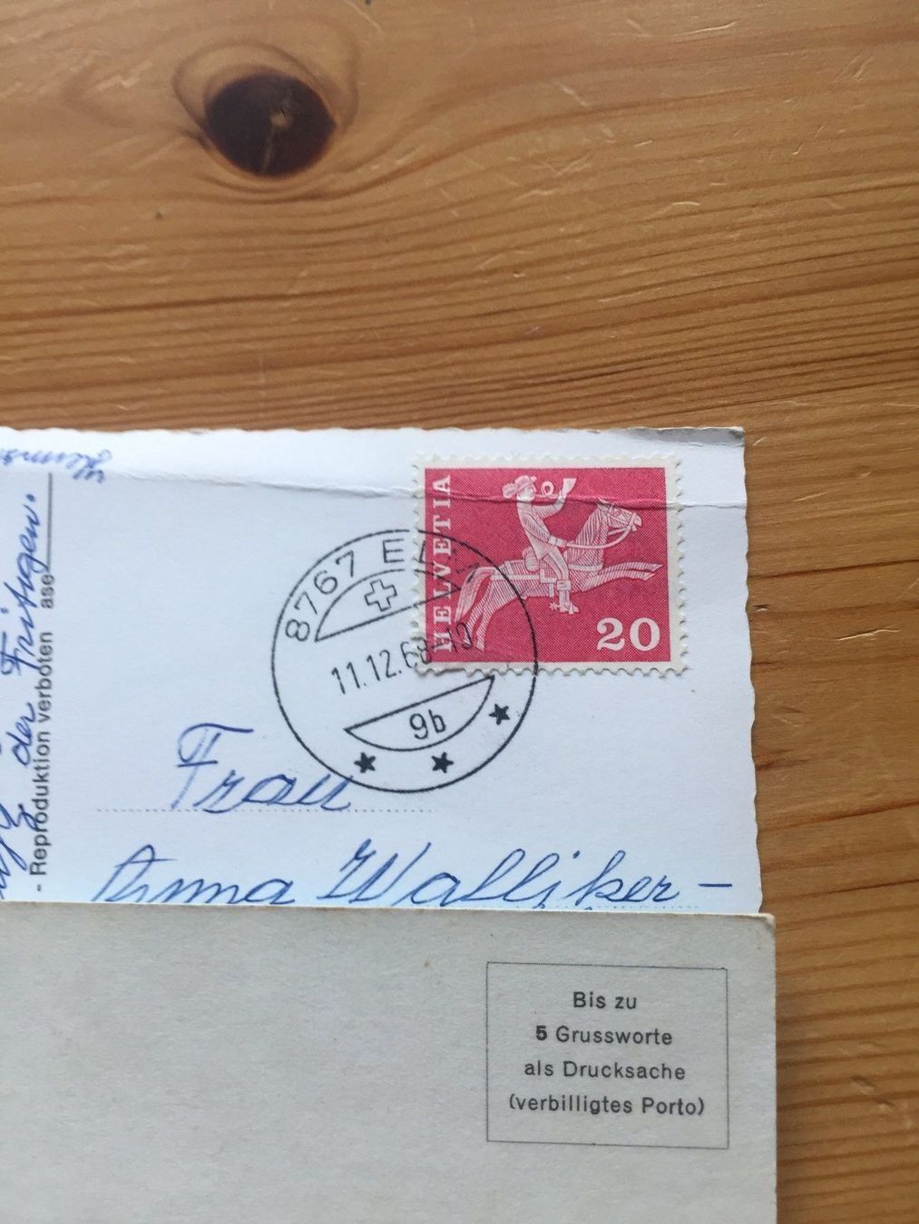 Cartoline postali: Elm - 2 AK ab 1968 – Usato da Oberuzwil venduto da Henri09 2
