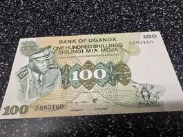 Bank of Uganda 100 Shillings Geldschein 