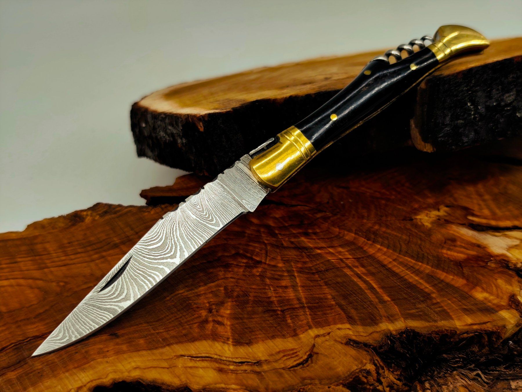 Accessori: Laguiole Damast Messer Klappmesser echtes Damastmesser – Nuovo e nell'imballaggio originale da Arlesheim venduto da Premius_1