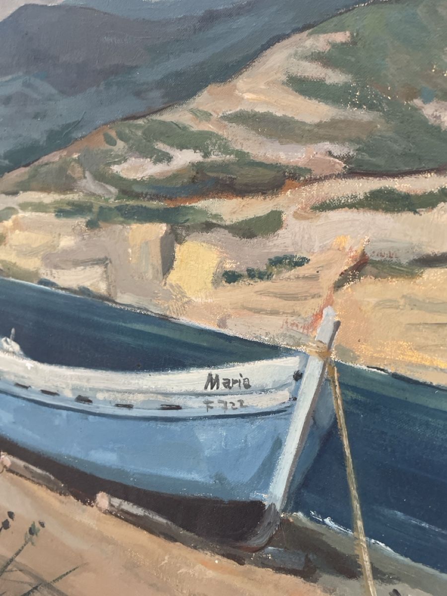 Dipinti: Originales Gemälde "Boote am Strand" von B. Heiz, 1967 – Usato da Zwingen venduto da keuseli49 5