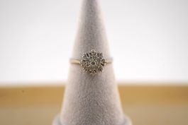 Goldring 14K Weissgold mit Diamanten