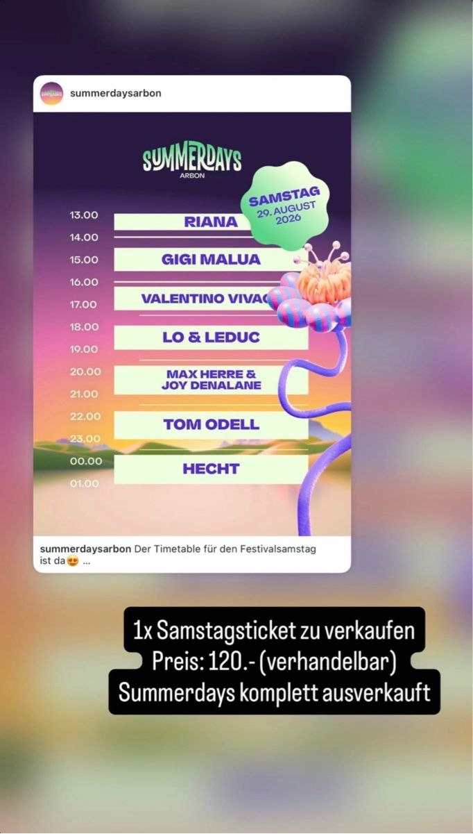 Tickets: Summerdays Samstagsticket – Neu und originalverpackt aus Saas im Prättigau von cec_vl7l