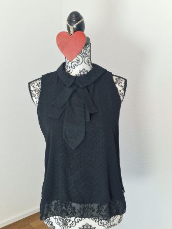 Damen Bluse Nuna Lie schwarz Punkte Kragen Gr S neuwertig