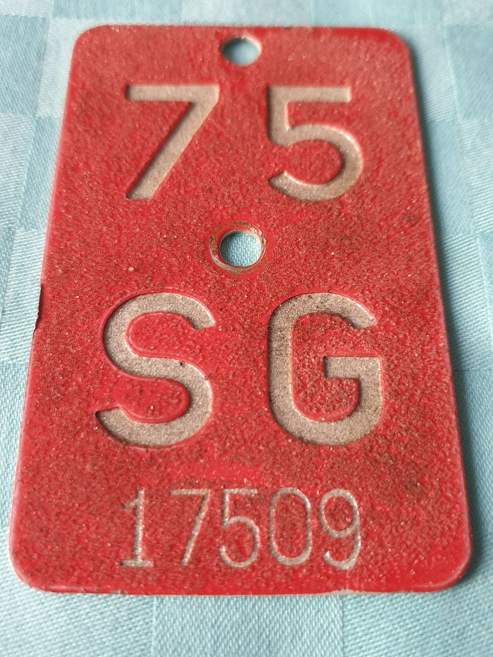 Insegne: Velonummer SG 75 – Usato da Mörschwil venduto da spirspi