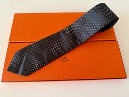 Cravate HERMES-Paris „Silver Rain“ - avec box original
