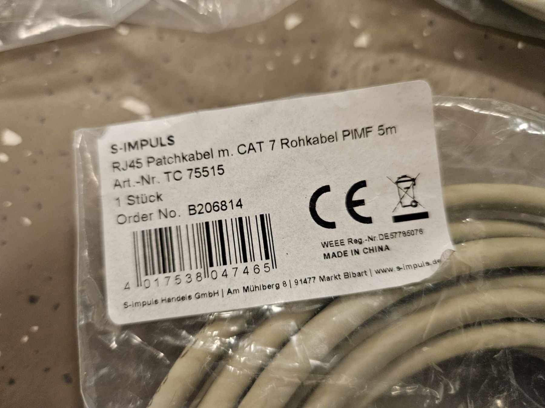 Cavi: 8 Netzwerk-Kabel, Patchkabel CAT 7. Je 5m lang – Nuovo e nell'imballaggio originale da Winterthur venduto da Spur1 2