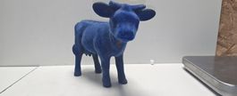 Blaue Kuh, Samt, Vintage, dekorativ aus Holz. (nov796)