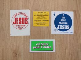 Lot de 4 autocollants sur Jésus
