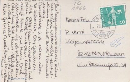 Cartoline postali: Amriswil (Thg.) Gemeindehaus. 1966 – Usato da Schlieren venduto da Rapaelli 1