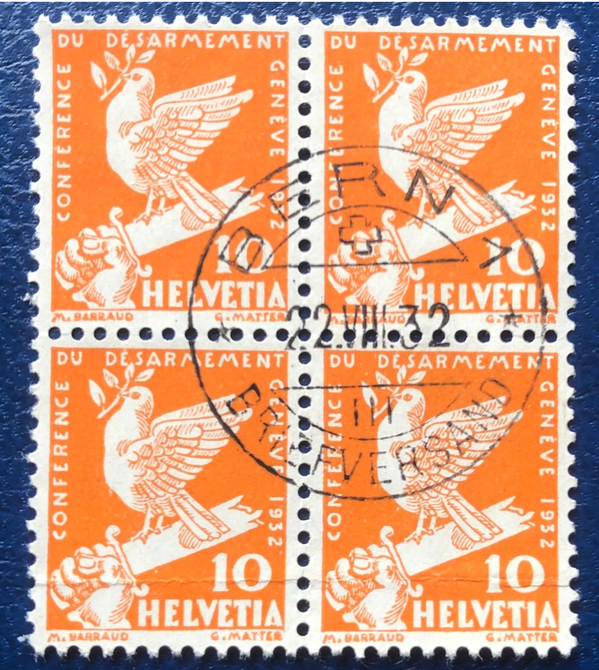Tutti i francobolli: 4 er Block Nr.186 mit Vollstempel  Bern – Usato da Aarau venduto da Billa007