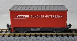 RhB Güterwagen mit Container Bündner Güterbahn  Kato Spur N