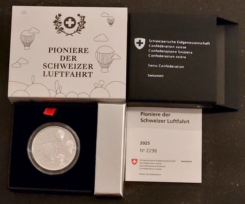 Tutti le monete: 20 Franken pp 2025 Pioniere der Schweizer Luftfahrt Box – Nuovo (secondo la descrizione) da Arch venduto da moneyswiss