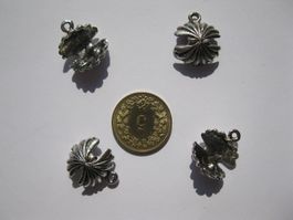 6 Anhänger metall, Muschel mit Perle