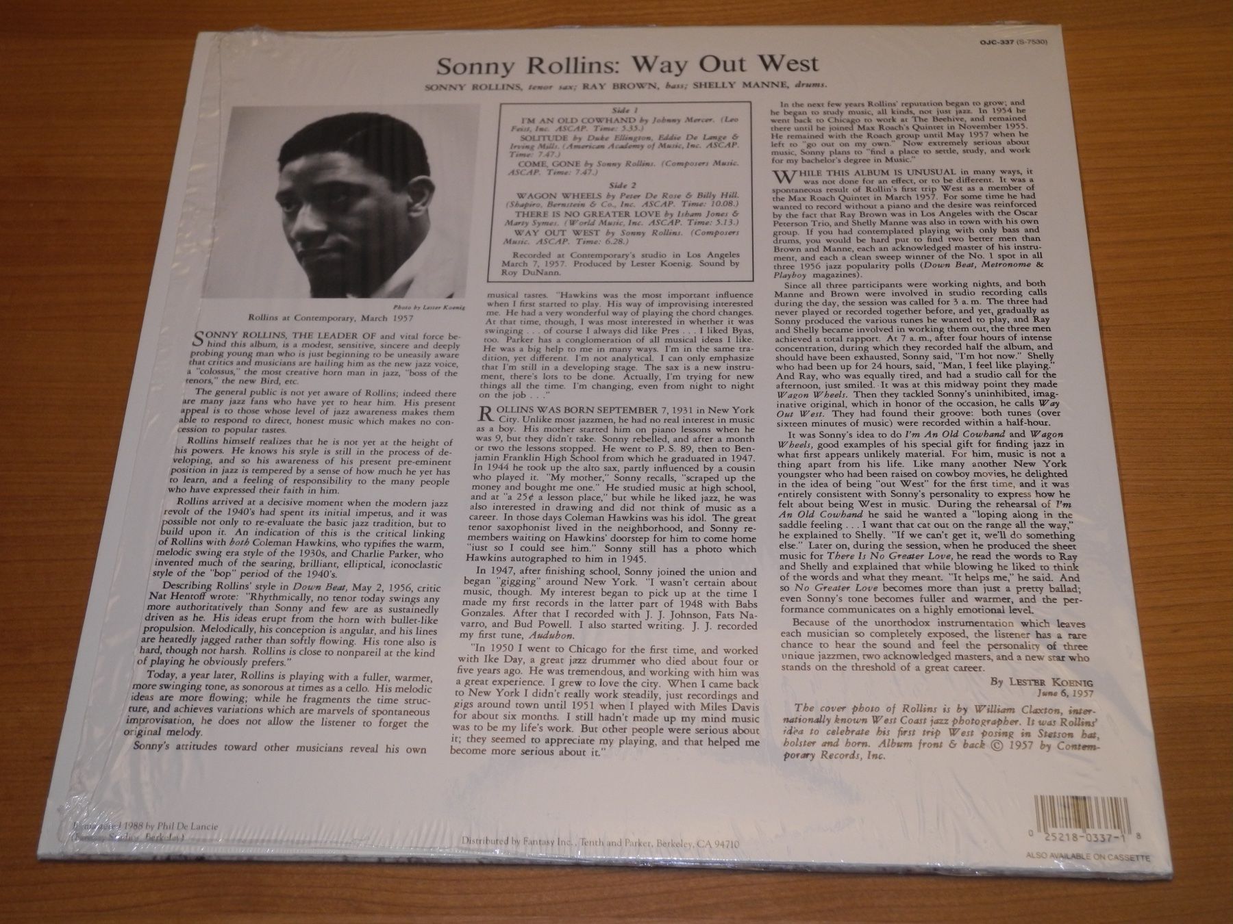 Dischi in vinile: SONNY ROLLINS - WAY OUT WEST - CONTEMPORARY – Nuovo (secondo la descrizione) da Fahrwangen venduto da Swirl2 1