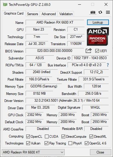 Asus Schede grafiche: rx6600xt asus 8gb  – Nuovo (secondo la descrizione) da Le Grand-Saconnex venduto da ank_pw7b 6