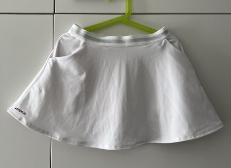Weisser Tennisrock für Mädchen mit Hose Grösse 140/146