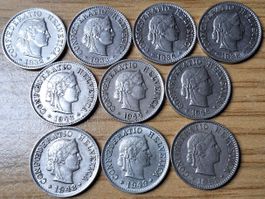 5 Rappen 1932/55 - Lot 10 Stück!