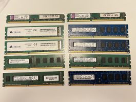 10x DDR3 RAM Arbeitsspeicher Samsung Corsair Kingston