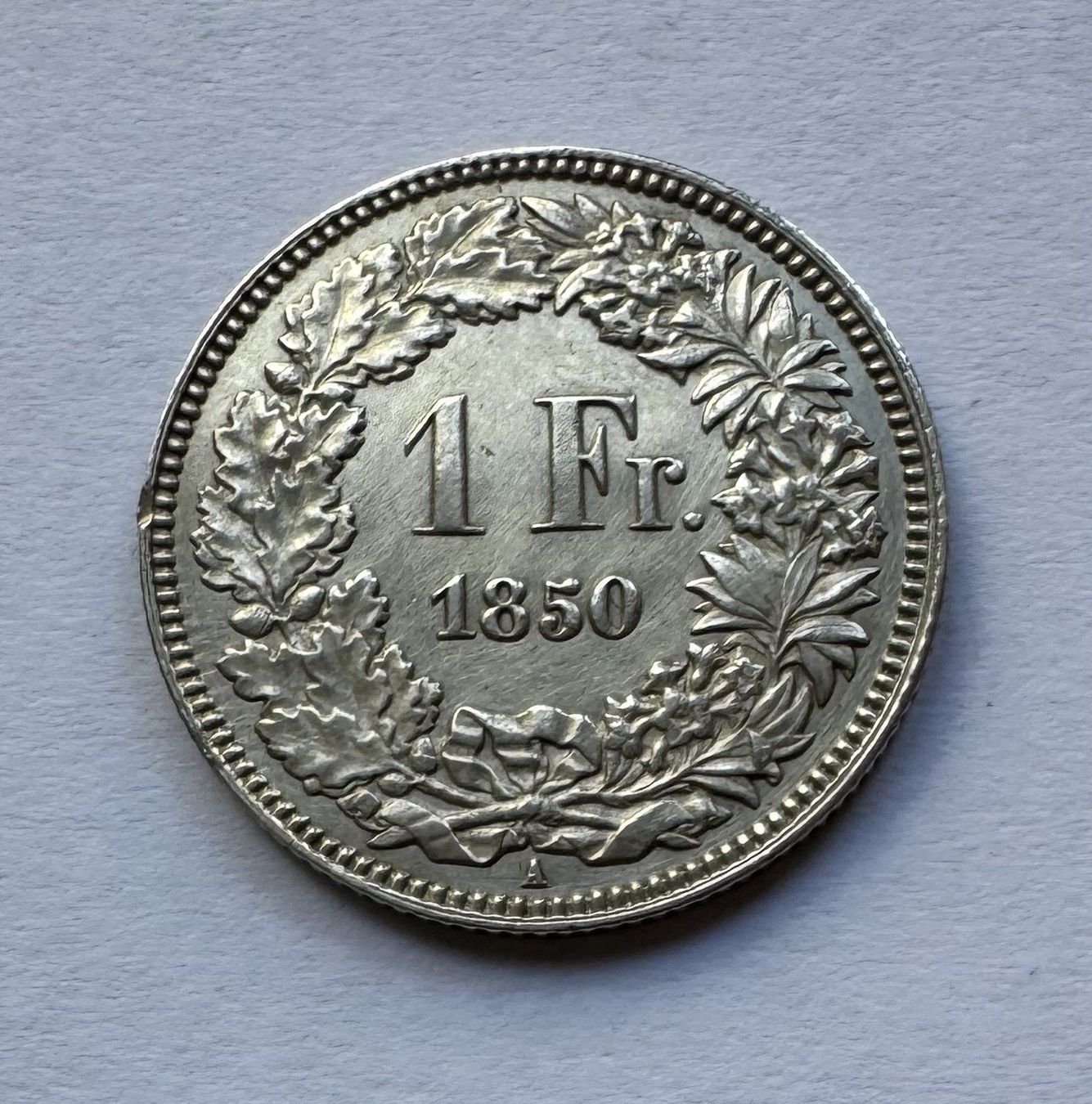 Alle Münzen: 1850 1 Franken -unz – Gebraucht aus Kirchberg SG von Zenhad69