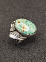 Vintage Sterling Silber Navajo Ring Natur Türkis Top