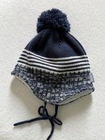 Wintermütze für Kinder, Dunkelblau mit Bommel, Neuwertig!