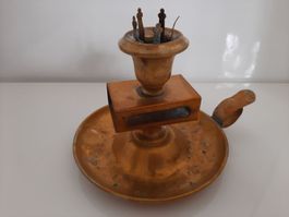 Kerzenständer mit Streichholzschachtelhalter, Vintage