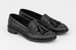Schicke schwarze Lederloafer, Grösse 40