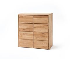 Kommode RÖDVIG 2 Wildeiche massiv 88 x 91 cm 2 Schublad 2 Tü