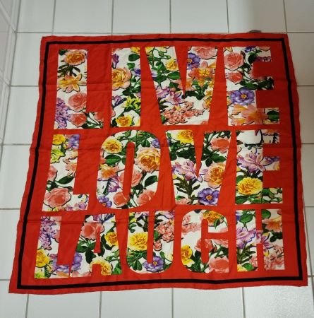 Seidentuch Codello "Live Love Laugh" rot 🌸🌷🌹🌼🌻🌺💐