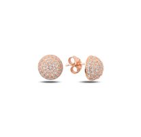 Ohrstecker rund Kugel Halbkugel Zirkonia 925 rosé 9mm