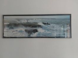 Panorama-Fotobild mit Rahmen  Bretagne Küstenlandschaft