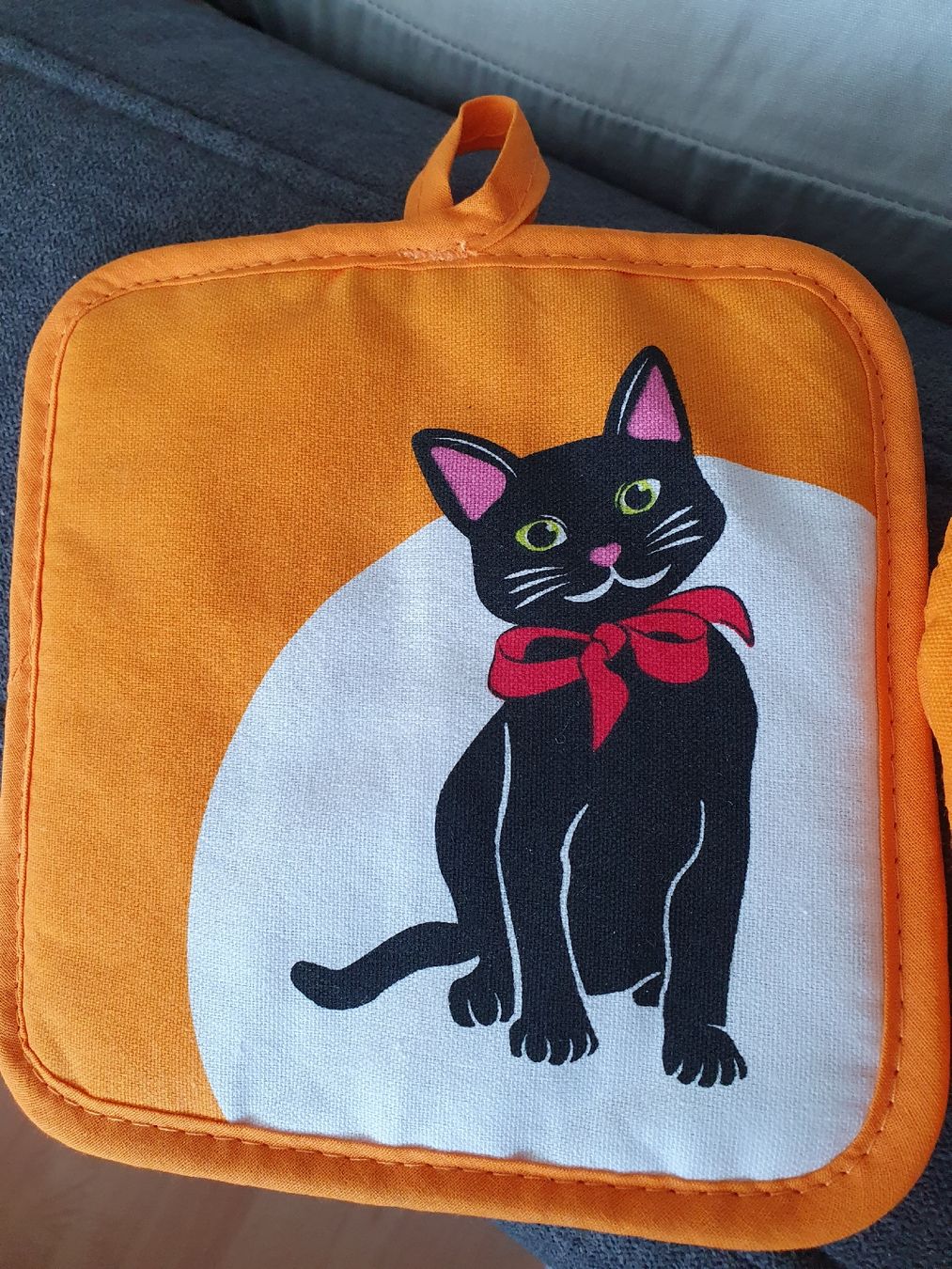 Grembiuli: Küchen-Set "Kater Max", 3-teilig orange – Nuovo (secondo la descrizione) da Klingnau venduto da Fee1960 3