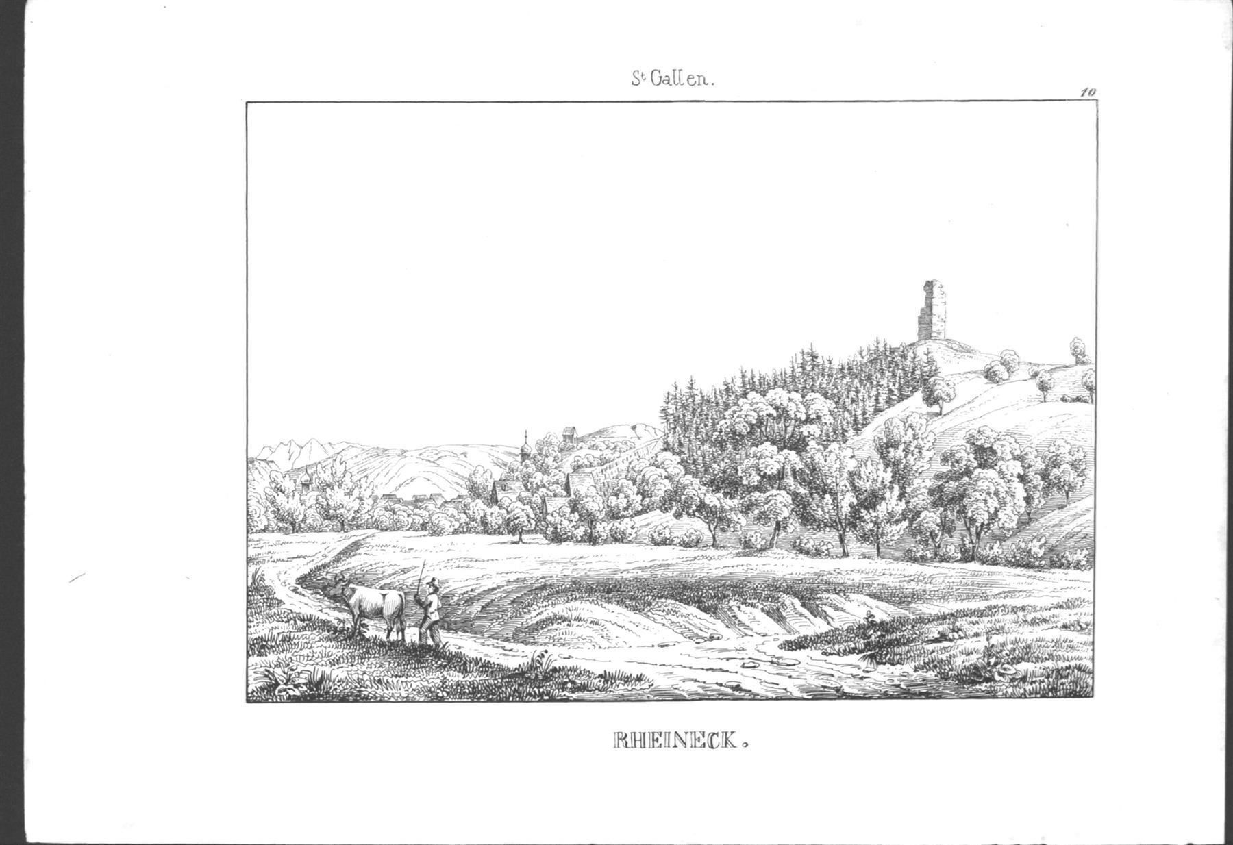 Incisioni: Rheineck von Wagner 1840 – Usato da Rafz venduto da Helvet32
