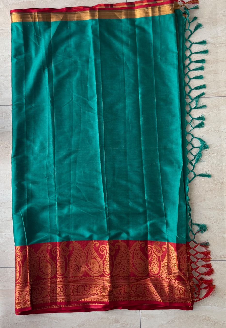 Vestiti: indischer/tamilischer Sari, grün/rot – Nuovo (secondo la descrizione) da Wichtrach venduto da Alyasahana 3