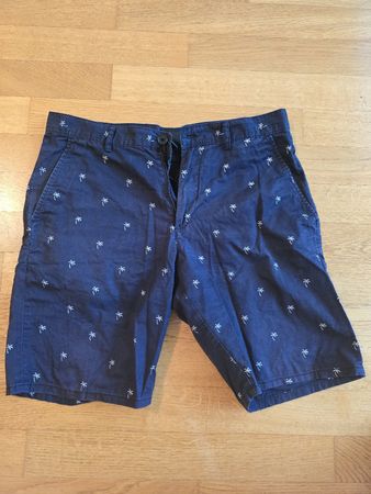 H&M Slim Fit Shorts W30 Blau – Palmen Print – Sommer Style