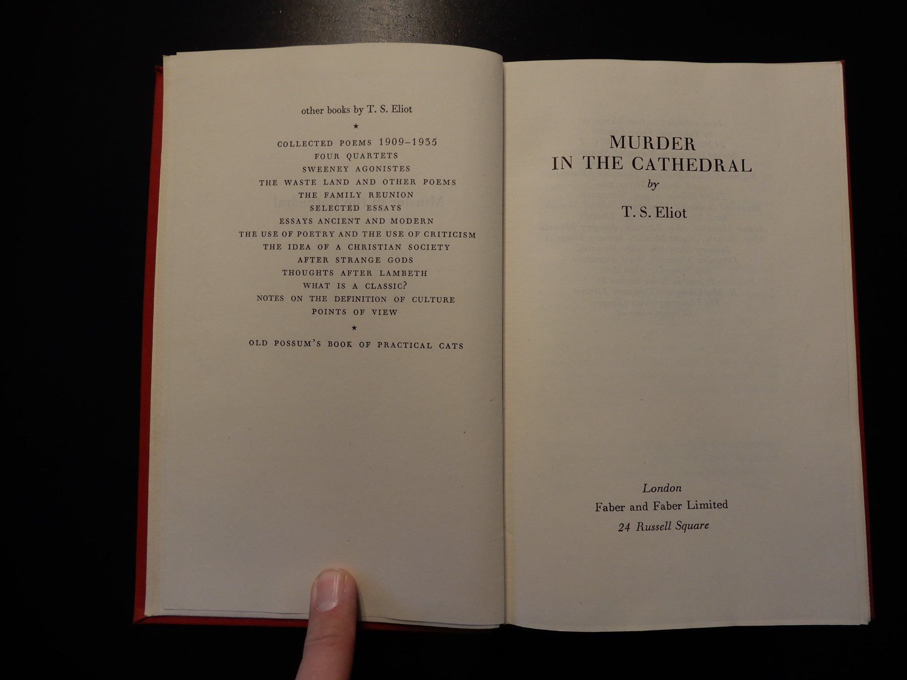 Bücher: T.S. Eliot: Murder in the Cathedral 1958 – Gebraucht aus Erstfeld von Mario_boe0 2