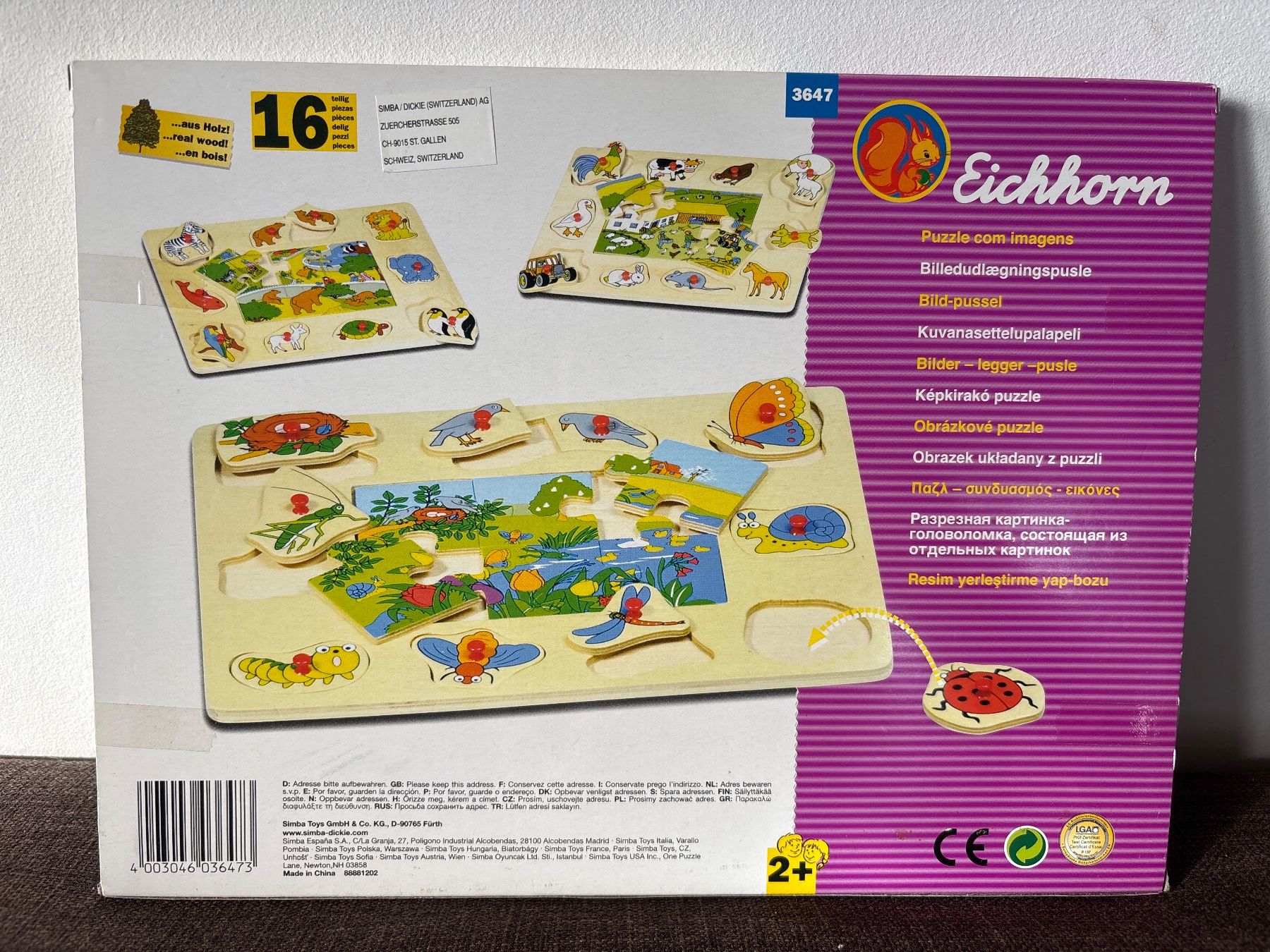 Eichhorn Puzzle: Eichhorn Holzpuzzle,16 Teile NEU – Nuovo e nell'imballaggio originale da Genève venduto da Livsonman 2
