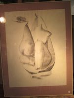 Dessin original Savoca fusain sur papier encadré