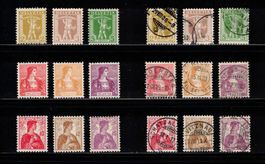 Tellknabe & Helvetia Brustbild 1907 -1909 gebr./ungebr. */**