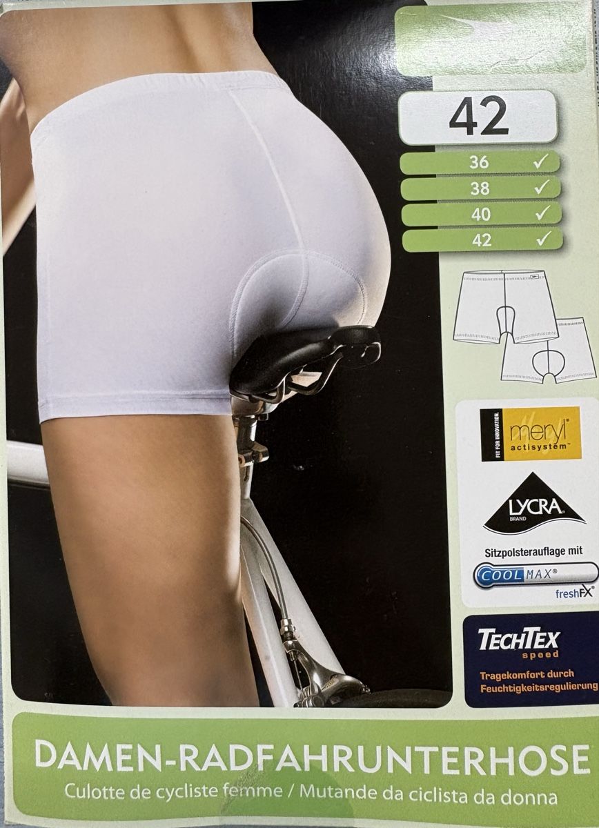 Pantaloni: Velohose gepolstert weiss neu – Nuovo e nell'imballaggio originale da Kesswil venduto da Nicole220870