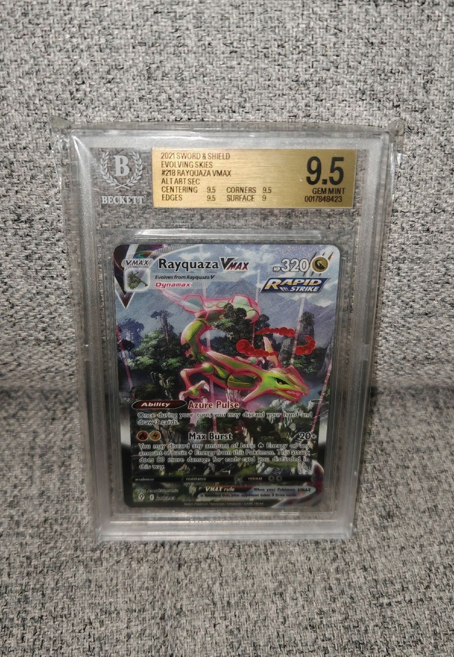 Pokémon Sammelbilder & Trading cards: Rayquaza vmax 218 EN - BGS 9.5 PSA – Neu (gemäss Beschreibung) aus Wängi von man_22wy
