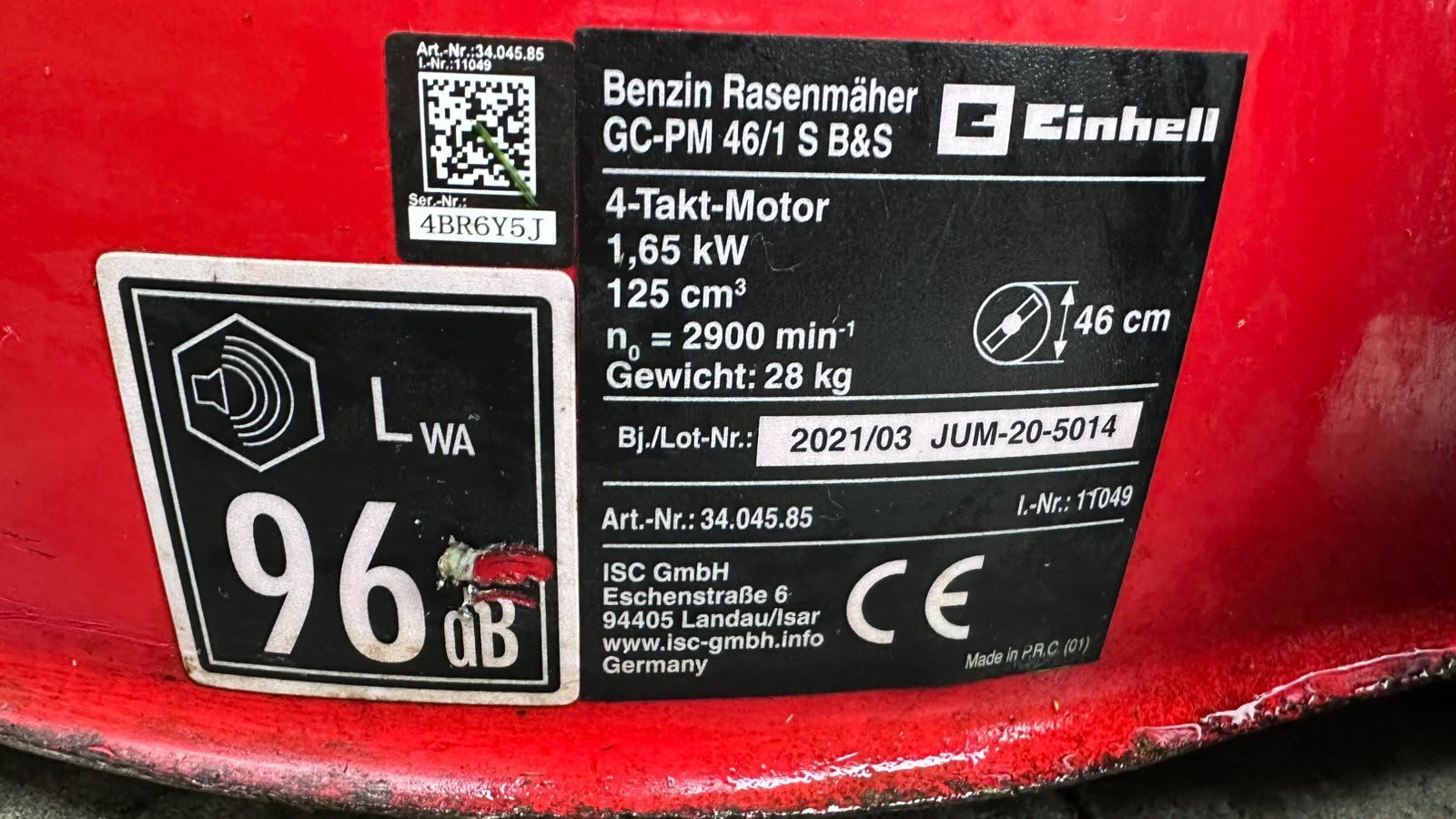 Einhell Tagliaerba: Benzin Rasenmäher EINHELL 46cm – Usato da Tagelswangen venduto da TAWA98 2