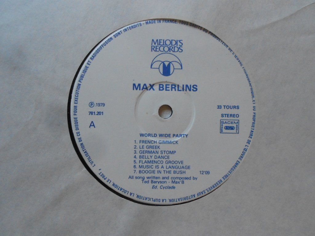 Vinyles: MAX BERLINS  -  WORLD WIDE PARTY – D'occasion à Bex par Giorgiob 2
