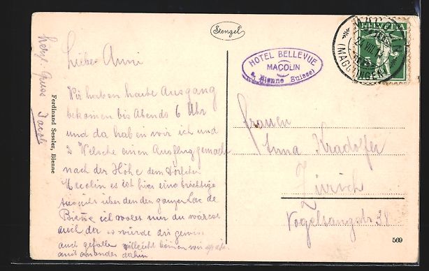 Cartoline postali: AK Macolin, Chapelle du Grand Hotel – Usato da Berlin venduto da bartko-reher 1