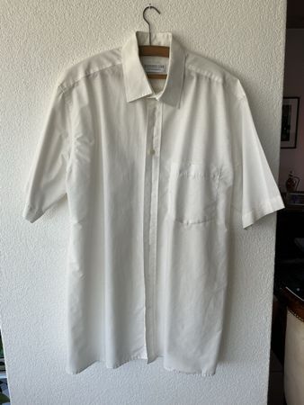 Chemise homme BUSINESS LINE blanc manches courtes 100% coton