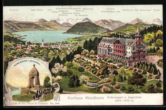 Ansichtskarten: Unteraegeri, Hotel Kurhaus Waldheim mit  – Gebraucht aus Berlin von bartko-reher