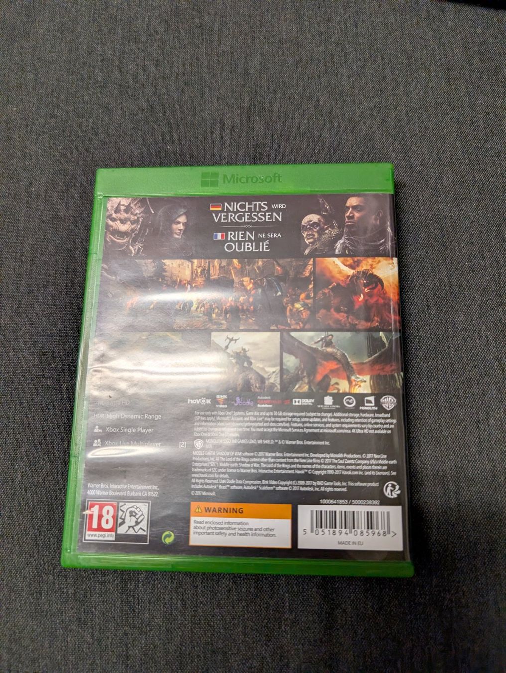 Spiele: Shadow of war Microsoft Xbox one/series x – Gebraucht aus Giubiasco von Ticinerd 1